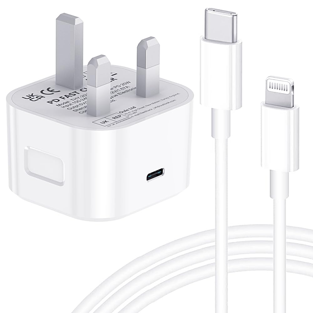 Fast Charging Wall Adapter & Cable (1 Pack) – Compatible with iPhone, iPad, and USB-C Devices