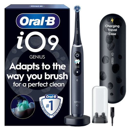 Oral-B iO9 Black Onyx Electric Toothbrush with Charging Travel Case – 7 Modes