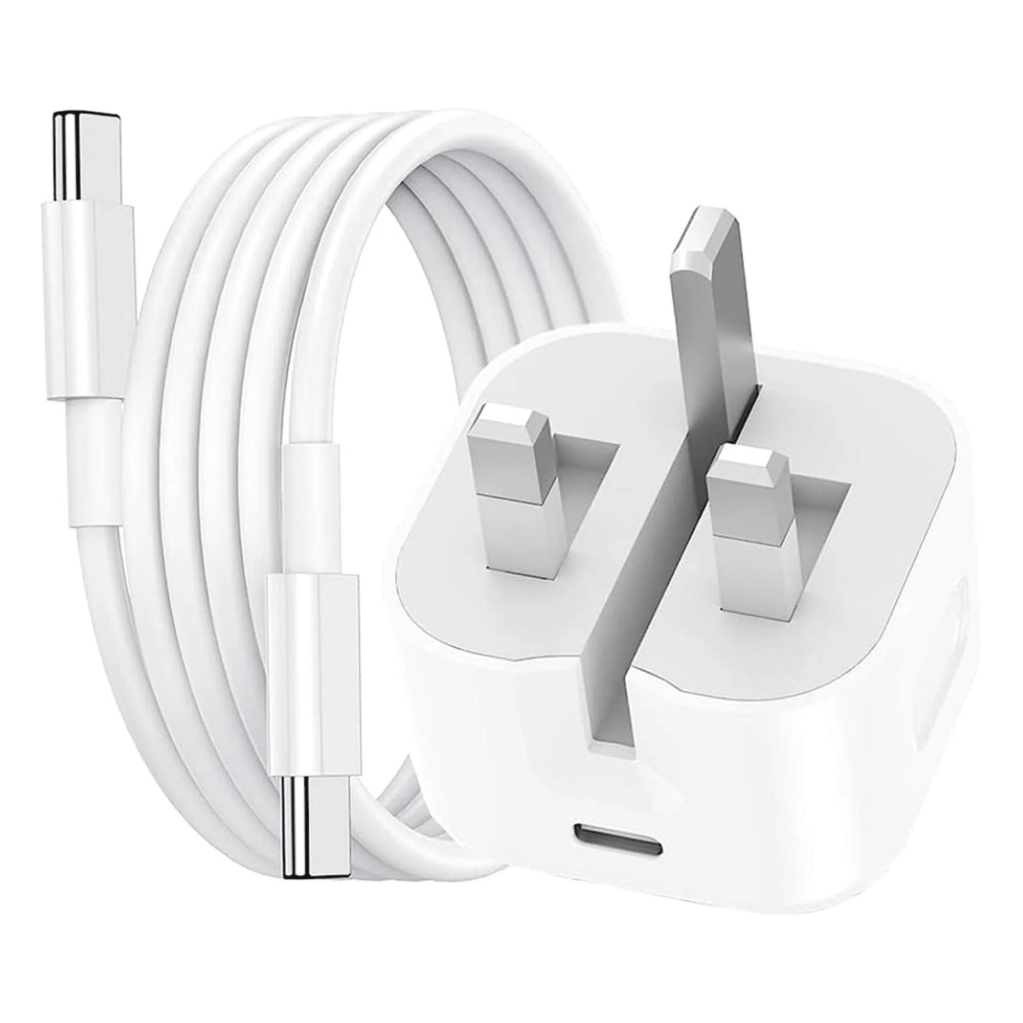 Fast Charging Wall Adapter & Cable (1 Pack) – Compatible with iPhone, iPad, and USB-C Devices