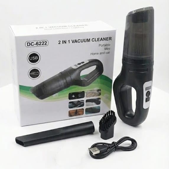 2-in-1 Portable Mini USB Vacuum Cleaner DC-6222 Black