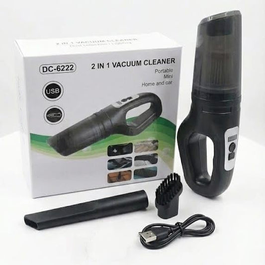 2-in-1 Portable Mini USB Vacuum Cleaner DC-6222 Black
