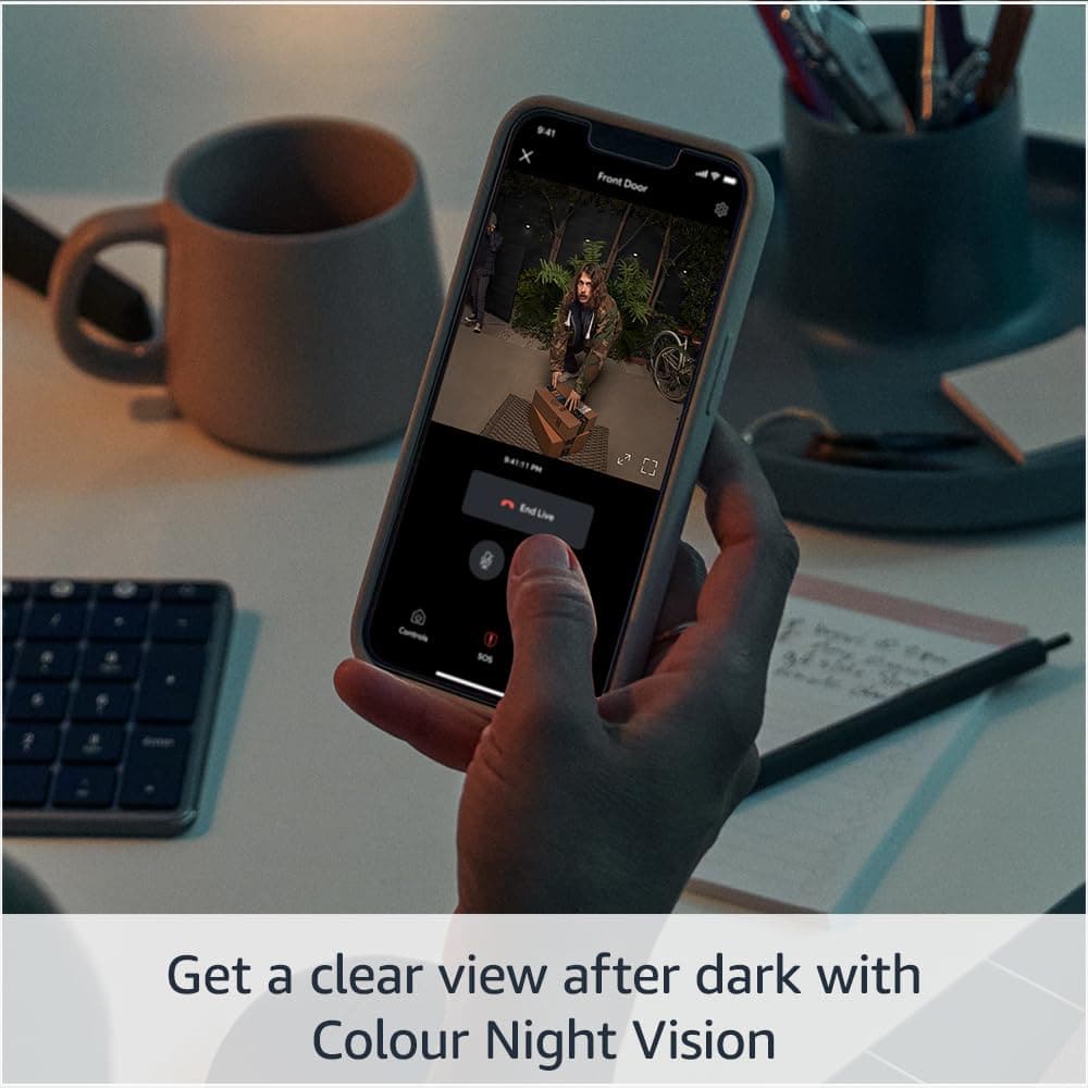 Ring Battery Video Doorbell Pro | Wireless Video Doorbell Security Camera with Head-To-Toe View, 3D Motion Detection, Colour Night Vision, Wifi