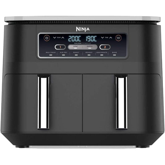 Ninja Foodi Dual Zone Digital Air Fryer AF300UK 7.6L Black – 2 Drawer 6-in-1 Air Fryer with Dual Zone Technology