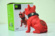 Rare Finds Bulldog Shape Bluetooth Wireless Speaker 5W with FM Radio MP3 Player Red