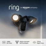 Ring Floodlight Cam Wired Plus - 1080p HD, LED Lights, Siren, Wi-Fi, Hardwired, Black