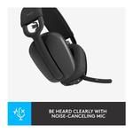 Logitech Zone Vibe 100 Wireless Headset – Graphite, Wireless Over-Ear Headset for Work and Entertainment
