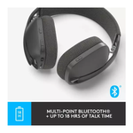 Logitech Zone Vibe 100 Wireless Headset – Graphite, Wireless Over-Ear Headset for Work and Entertainment