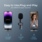 Wireless Lavalier Mic for iPhone & Android