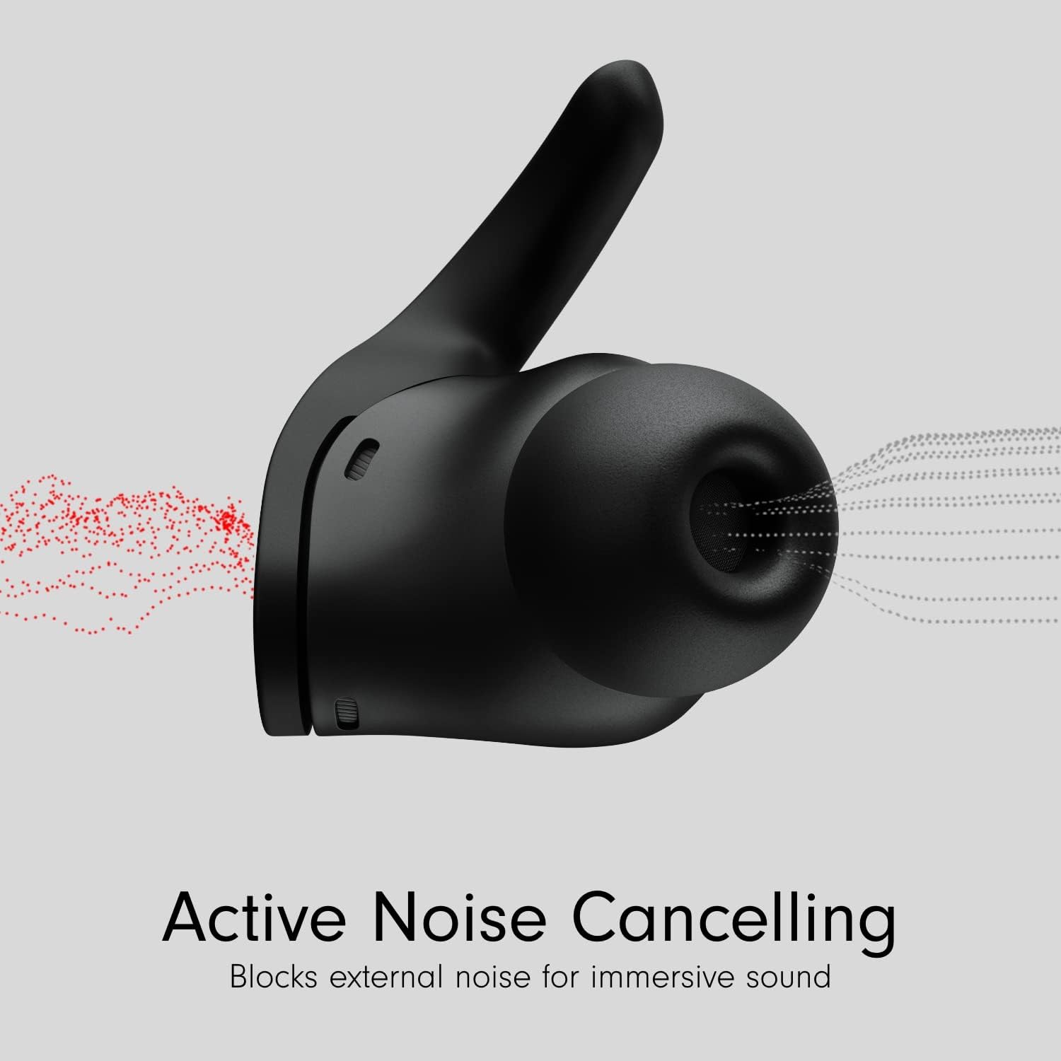 Noise Cancelling Wireless Black Earbuds Lightweight Touch Controls