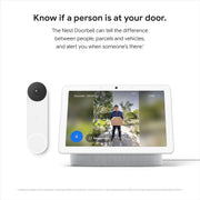 Google Nest Doorbell (Battery) Snow, Wireless Smart Video Doorbell Camera