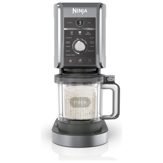 Ninja CREAMi Deluxe NC501UK 10-in-1 Ice Cream Maker & Frozen Drink Machine – Silver New