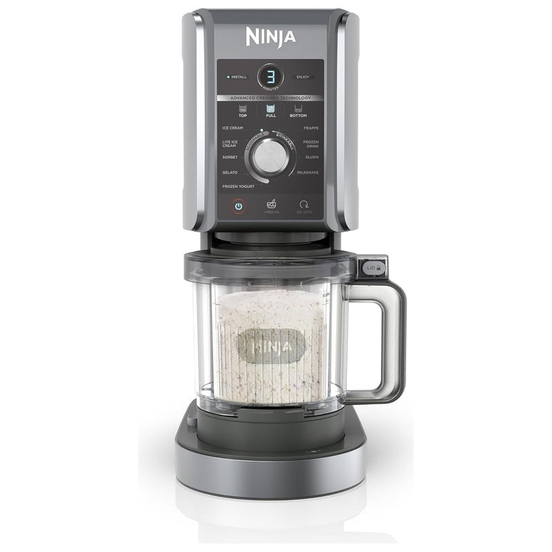 Ninja CREAMi Deluxe NC501UK 10-in-1 Ice Cream Maker & Frozen Drink Machine – Silver