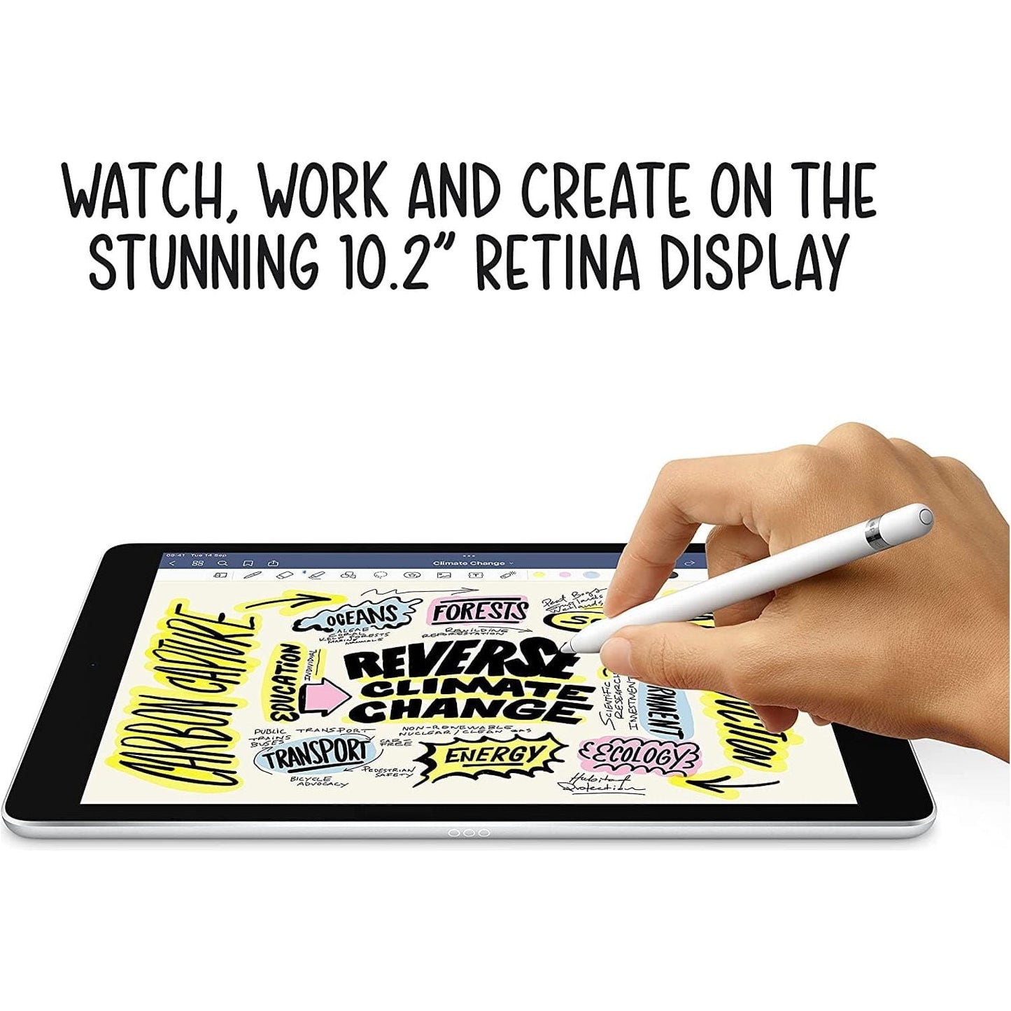 Apple iPad 9th Gen 10.2″ 64GB Wi‑Fi Silver Retina Tablet