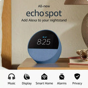 Amazon Echo Spot 2nd Gen Alexa Smart Clock Glacier White