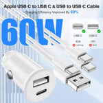 Dual USB Car Charger USB-A & USB-C Fast UK