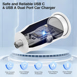 Dual USB Car Charger USB-A & USB-C Fast UK