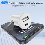 Dual USB Car Charger USB-A & USB-C Fast UK