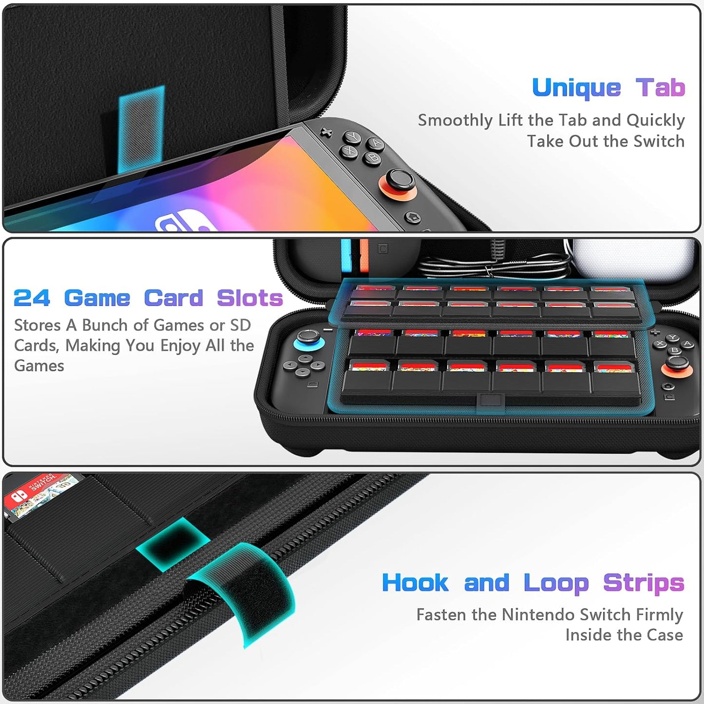 Nintendo Switch Carry Case Protective Hard Shell Travel Storage & Accessory