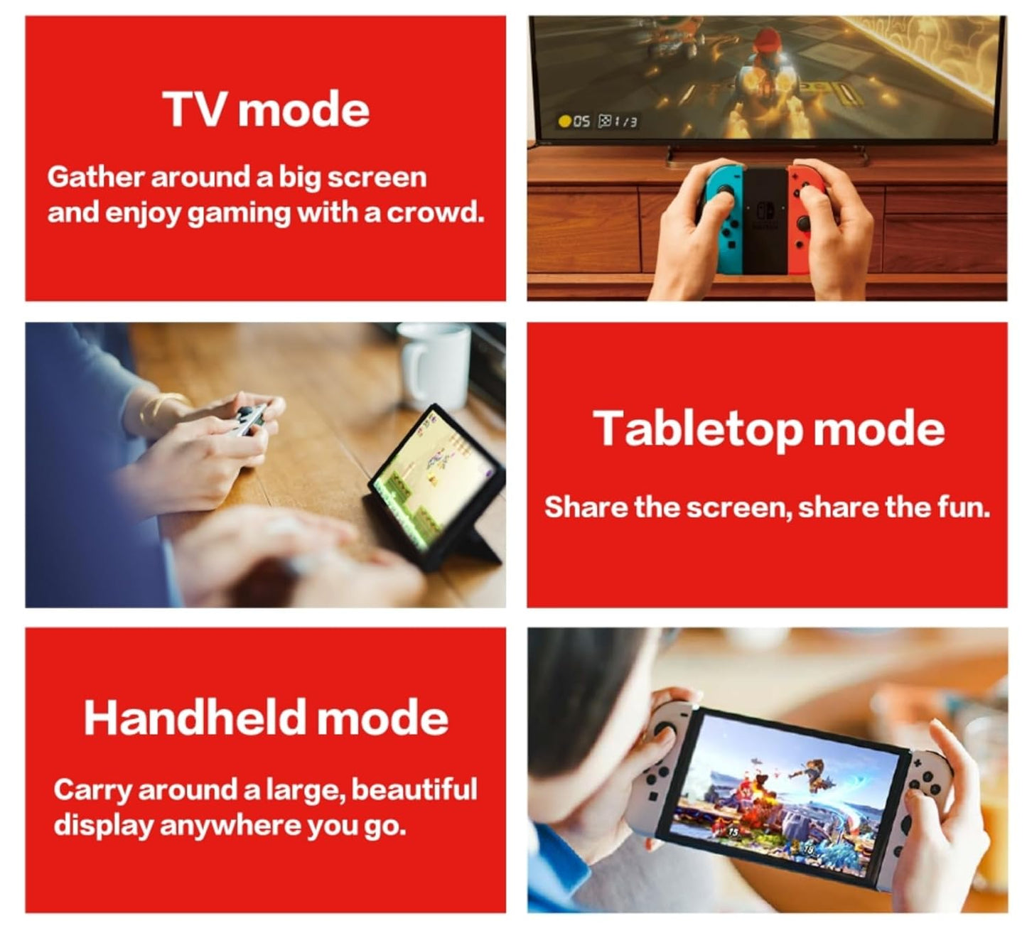 Nintendo Switch OLED Model Neon Blue & Red (Global Version) Gaming Consoles