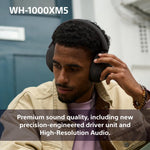 Sony WH-1000XM5 Over-Ear Headphones Noise Cancelling Hi-Res Audio, Bluetooth