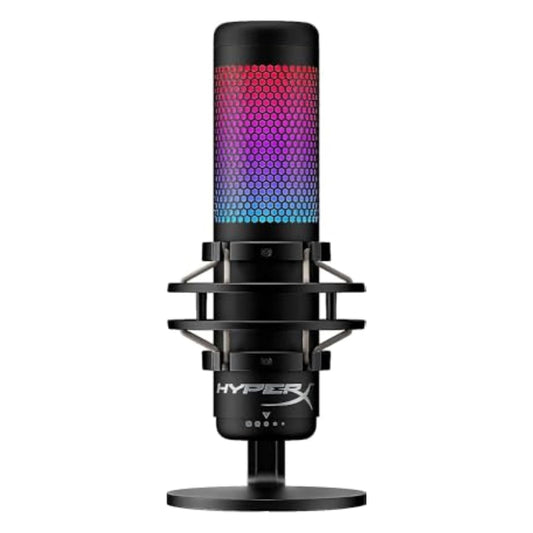 USB Condenser Microphone with RGB Lighting Black Shock Mount