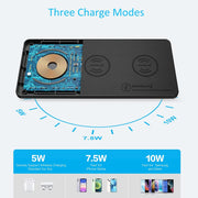 Ultra Slim 3-in-1 Wireless Charging Pad Black