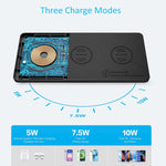 Ultra-Slim Wireless Charging Pad Triple 3-Device Black Charger