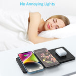 Ultra-Slim Wireless Charging Pad Triple 3-Device Black Charger