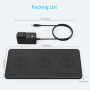 Ultra Slim 3-in-1 Wireless Charging Pad Black