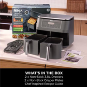 NINJA 6-in-1 Dual Zone DZ300UK Air Fryer - Gun Metal Grey