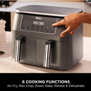 NINJA 6-in-1 Dual Zone DZ300UK Air Fryer - Gun Metal Grey