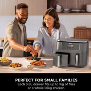 NINJA 6-in-1 Dual Zone DZ300UK Air Fryer - Gun Metal Grey