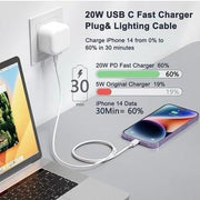 20W Fast Charging USB-C Wall Adapter Kit
