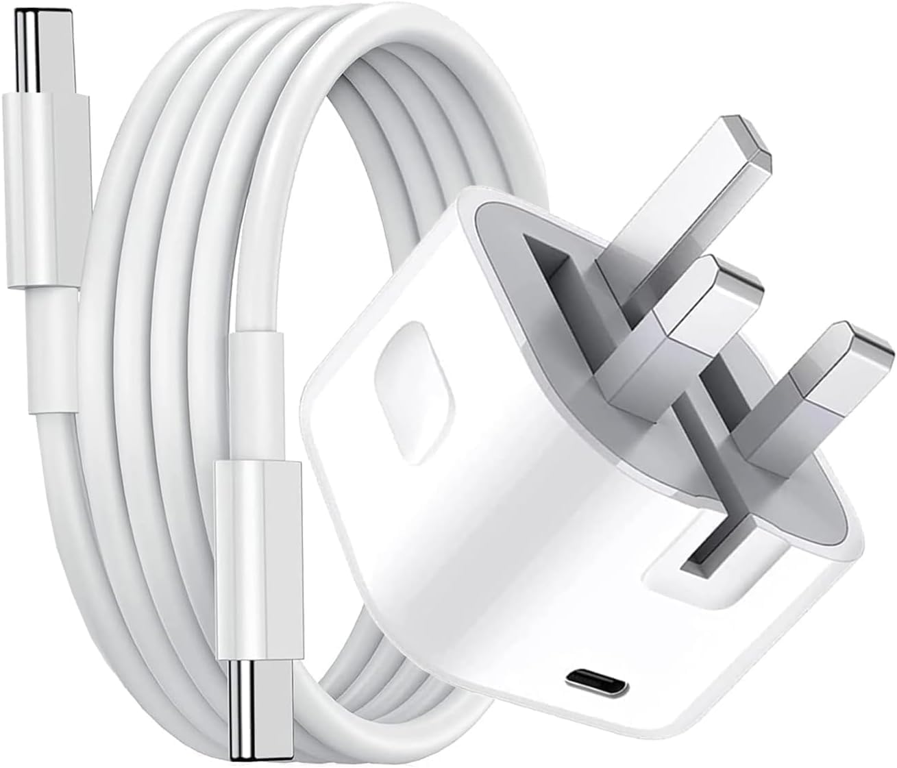 Fast Charging Wall Adapter & Cable (1 Pack) – Compatible with iPhone, iPad, and USB-C Devices